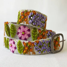 Load image into Gallery viewer, Freshwater Floral Embroidered Wool Belt: Small