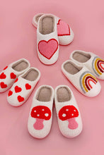 Load image into Gallery viewer, SOFT PLUSH MUSHROOM HEART RAINBOW WARM SLIPPERS | 40SP014: BOW PINK / Medium