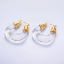 Load image into Gallery viewer, Gold Classic Gold Quartz and Gemstones Chunky Hoops Earring-00185 to Earring-00194: Quartz | Smokey