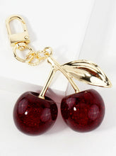 Load image into Gallery viewer, 18K-Gold-Dipped Large Sparkling Cherry Bag Charm: Gold