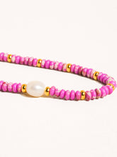 Load image into Gallery viewer, Millie Purple Boho Handmade Beaded Pearl Necklace: Purple
