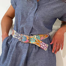 Load image into Gallery viewer, Folklorica Floral Embroidered Wool Belt, Cream: S
