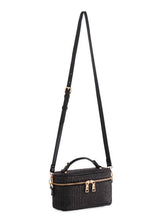 Load image into Gallery viewer, JOSEPHINE BOXY TOP HANDLE SHOULDER BAG: BLACK
