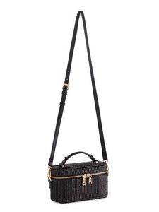 JOSEPHINE BOXY TOP HANDLE SHOULDER BAG: BLACK
