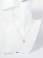 Load image into Gallery viewer, 18K Gold Dipped 12Mm Bezel Set Cz Teardrop Pendant Necklace: Gold
