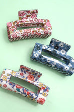 Load image into Gallery viewer, JUMBO FLORAL RECTANGLE HAIR CLAW CLIPS | 40H936: B
