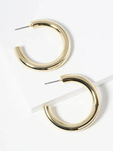 Load image into Gallery viewer, 18K Gold Dipped 35mm Bold Open Hoop Earrings: Gold
