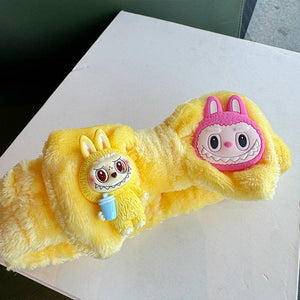 Cute labubu monster wash SPA headband makeup headband: Pink