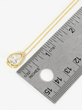 Load image into Gallery viewer, 18K Gold Dipped 12Mm Bezel Set Cz Teardrop Pendant Necklace: Gold
