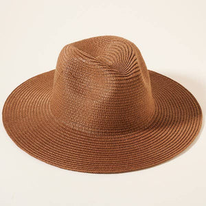 Regular Womens Summer Straw Sun Hat: Brown