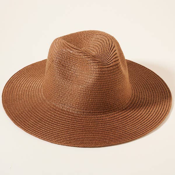 Regular Womens Summer Straw Sun Hat: Brown