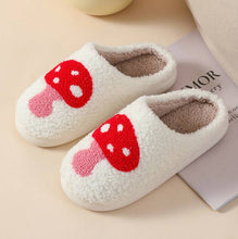 Load image into Gallery viewer, SOFT PLUSH MUSHROOM HEART RAINBOW WARM SLIPPERS | 40SP014: BOW PINK / Medium
