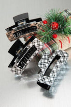 Load image into Gallery viewer, LARGE PLAID HAIR CLAW CLIPS | 40H532: BROWN
