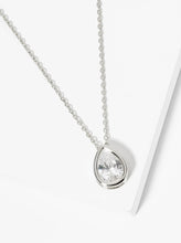 Load image into Gallery viewer, 18K Gold Dipped 12Mm Bezel Set Cz Teardrop Pendant Necklace: Gold
