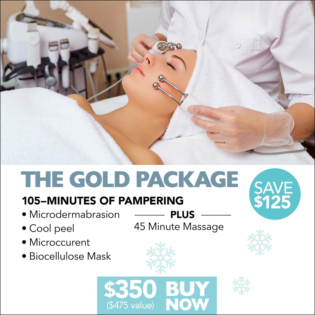 The Gold Package - 105 minutes of pampering~ Reg. $475~ NOW $350