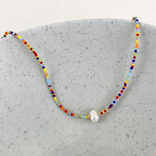 Load image into Gallery viewer, Bohemian Fresh Water Pearl Beaded Necklace: Colorful
