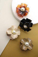 Load image into Gallery viewer, PEARL FLOWER HAIR CLAW CLIPS | 40H496: BROWN
