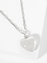 Load image into Gallery viewer, 18K-Gold-Dipped 25mm Hollow Puffy Heart Pendant 18-inch Necklace: Gold
