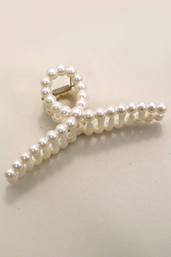 PEARL HAIR CLAW CLIPS | 40H736: OVAL