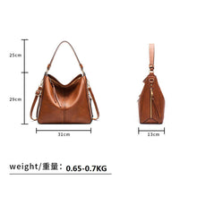 Load image into Gallery viewer, Women&#39;s shoulder bag large capacity Soft leather handbag: Dark brown / With coin purse
