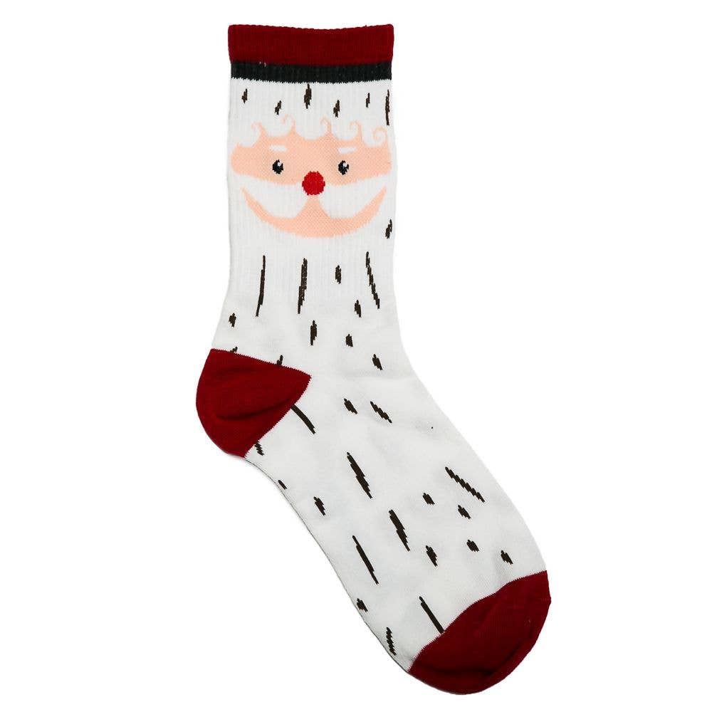 Holiday Socks- 50% off $3 Sale- Christmas 2023: Santa Face