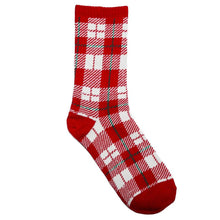 Load image into Gallery viewer, Holiday Socks- 50% off $3 Sale- Christmas 2023: Red Plaid
